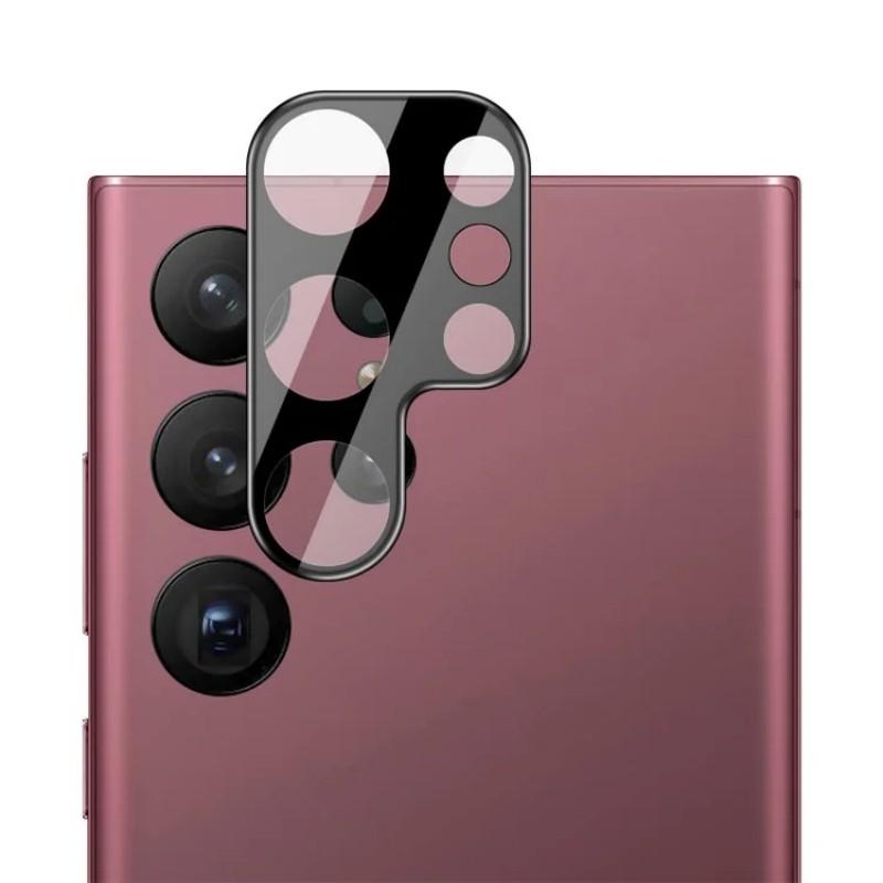 

For Samsung Galaxy S23 Ultra Camera Lens Protector WANLONFENG HD Full Black Silk Printed Lens Film Black