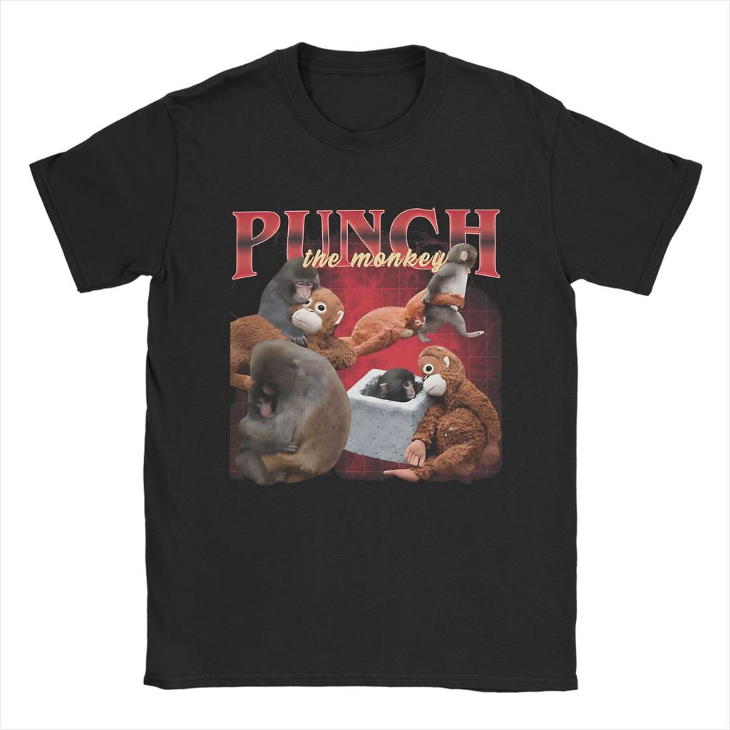Mens Boxing TShirt with Cute Monkey Print Fun Design for Casual Sports Streetwear