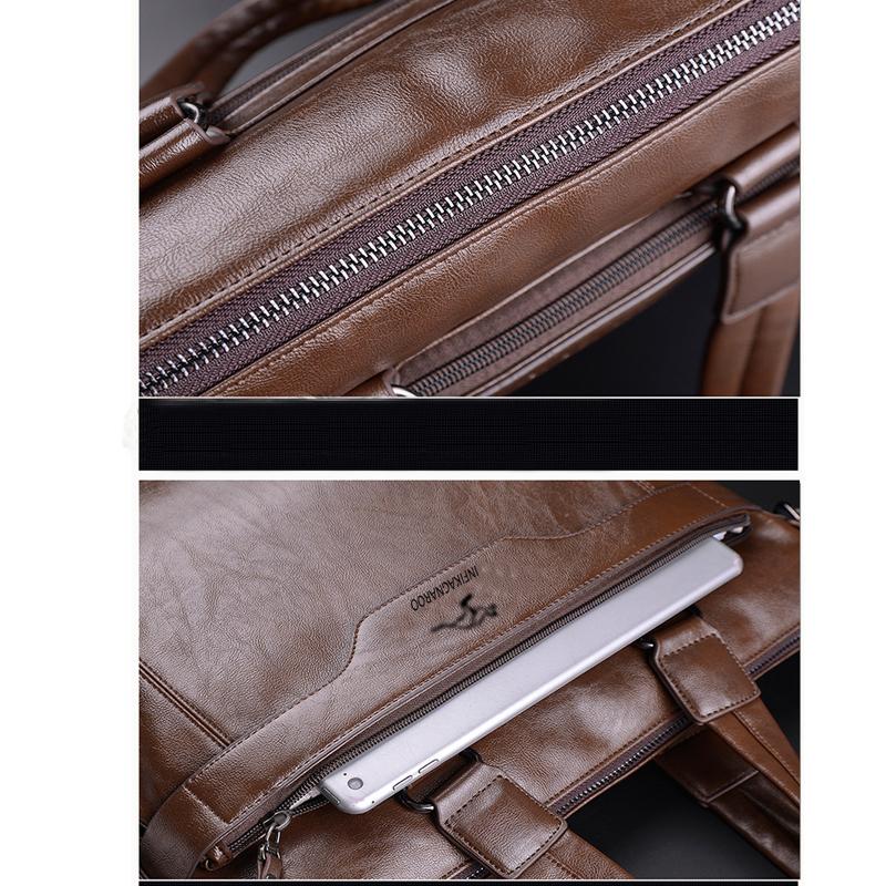 Mode Herren Rindsleder Business Aktentasche Umhängetasche Männlicher Messenger Große Kapazität Computertasche