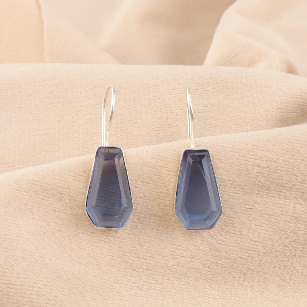 Tanzanite Gemstone 925 Sterling Silver Jewelry Handmade Women Earrings1.26" Gift EE-138-6