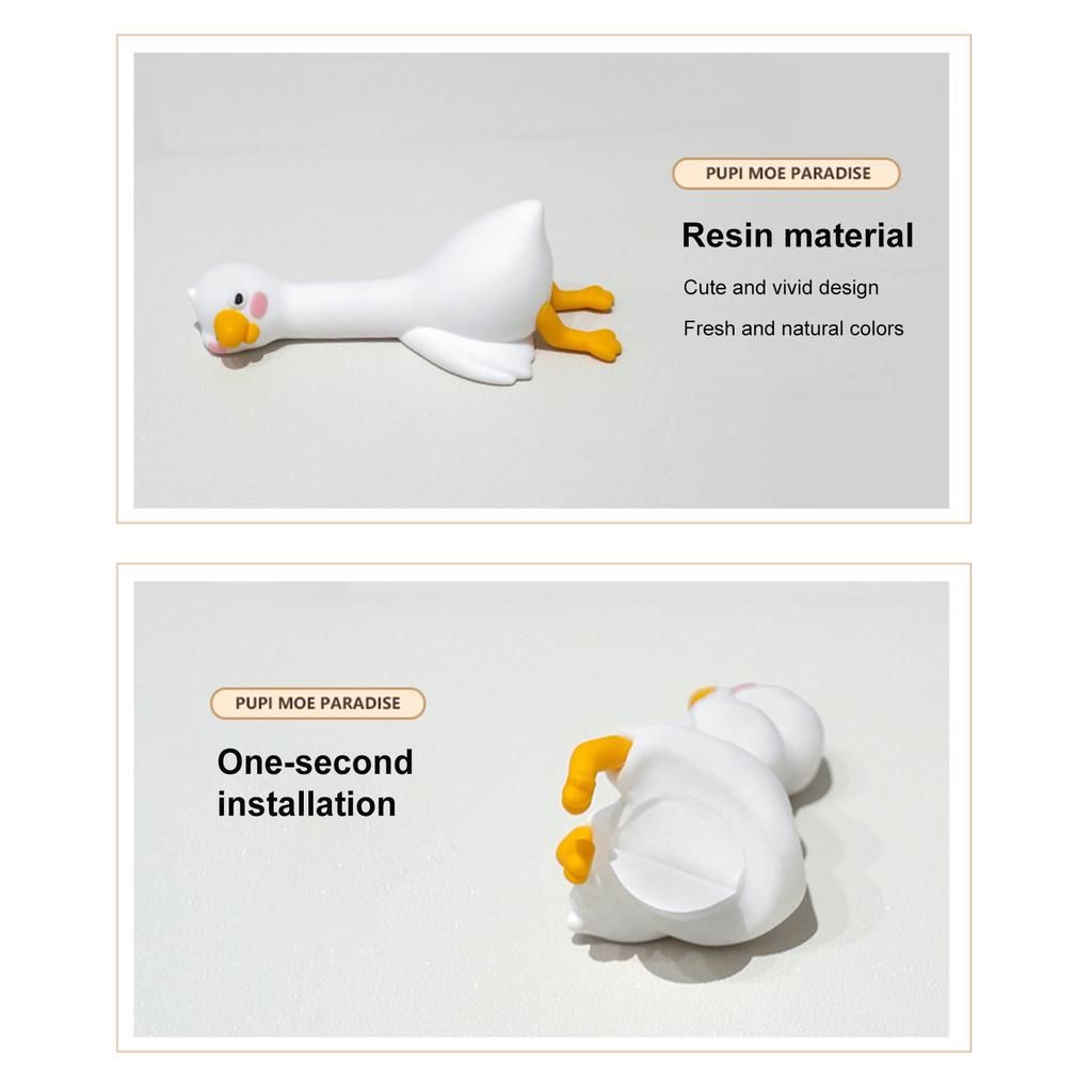 4PCS Animal Ornaments Mini Funny Computer Decor Goose Statues for Office Monitor & Dashboard Decor