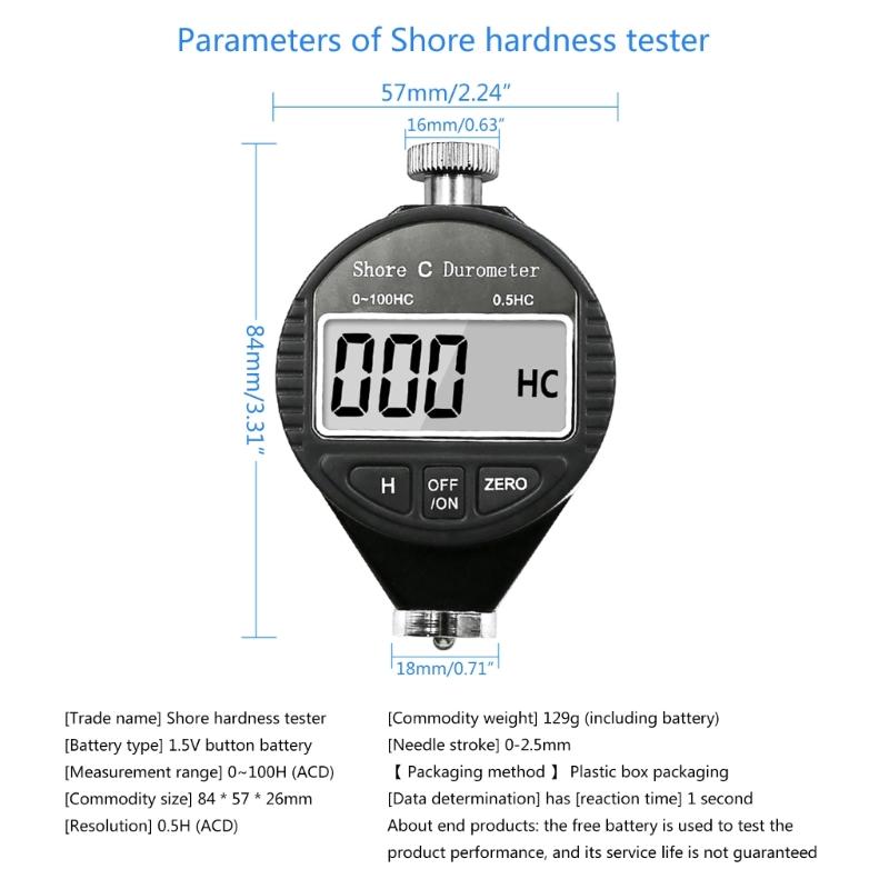 High Accuracy Portable HA HD HC Digital Display Tire Durometer Sclerometer Rubber Hardness Tester Meter Gauge Paragraph