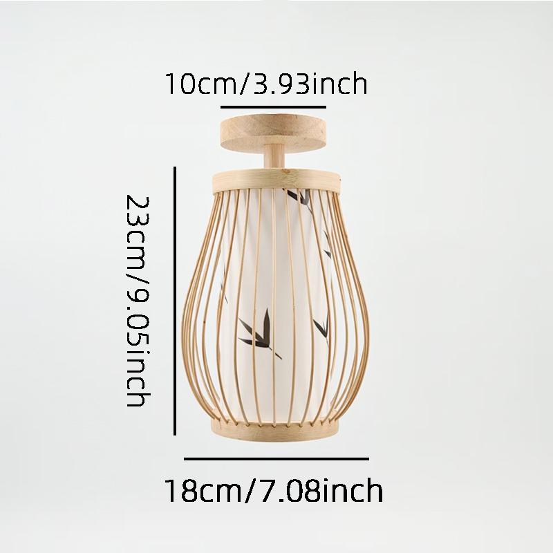 

Artistic Bamboo Weave Ceiling Lamp, Japanese Single-Headed Corridor Passage Balcony Countryside Style Creative Lighting Fixture As Photos