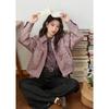 Women's Taro Purple Faux Leather Cropped Jacket
