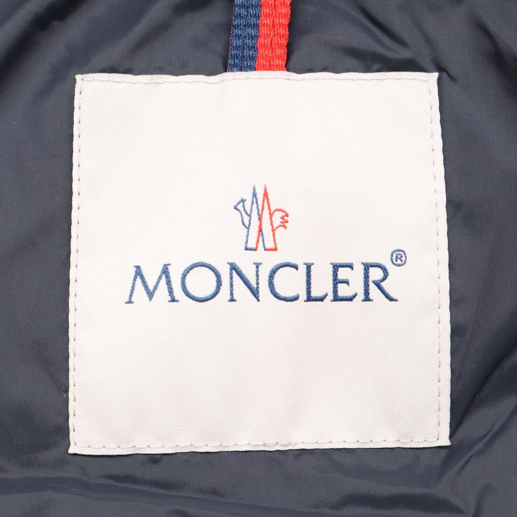 Moncler [Stan dobry/krajowy regularny] MONTGENEVRE wełniana kurtka puchowa z kapturem Kurtka 0 GranatowaUżywana