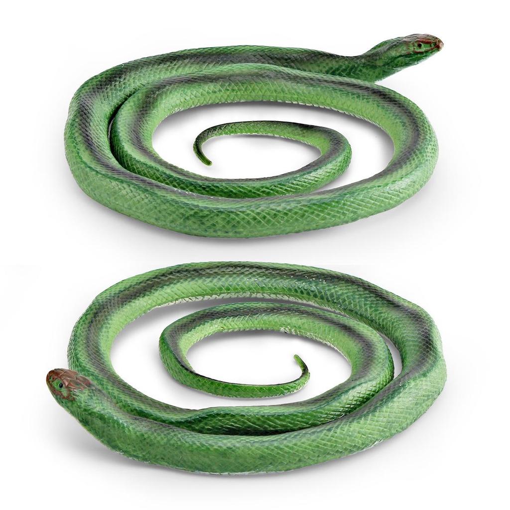 Children's Cognitive Chinese Cobra Snake Model - Green Reptile Prank Toy Decoration