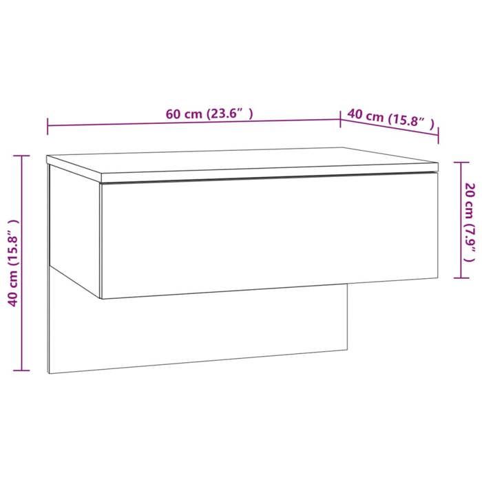 VidaXL Wall-mounted Bedside Table Smoked Oak 816940