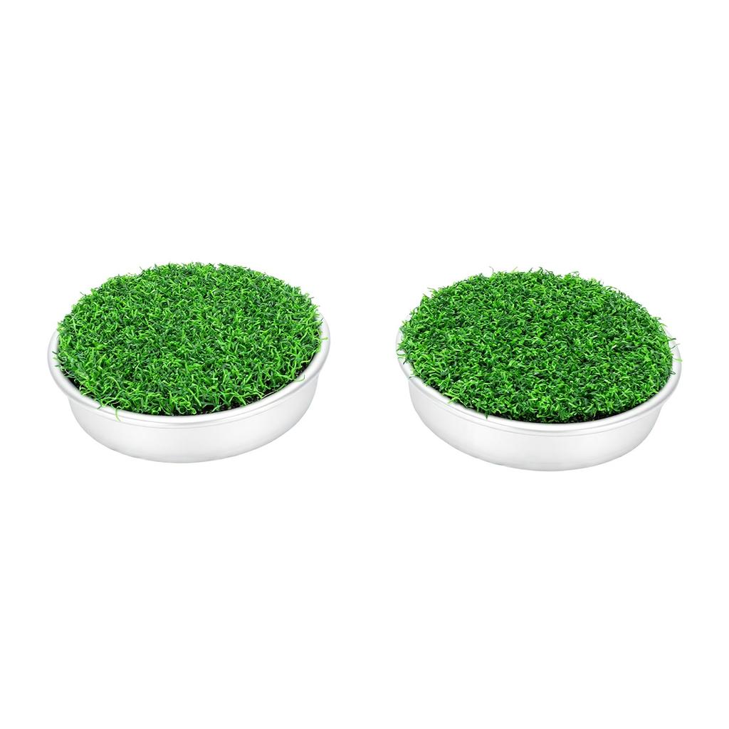 2 Stück Golf Lochbecher Putting Green Metallbasis Simuliertes Rasen Putting Green Lochabdeckung für Backyard Übung
