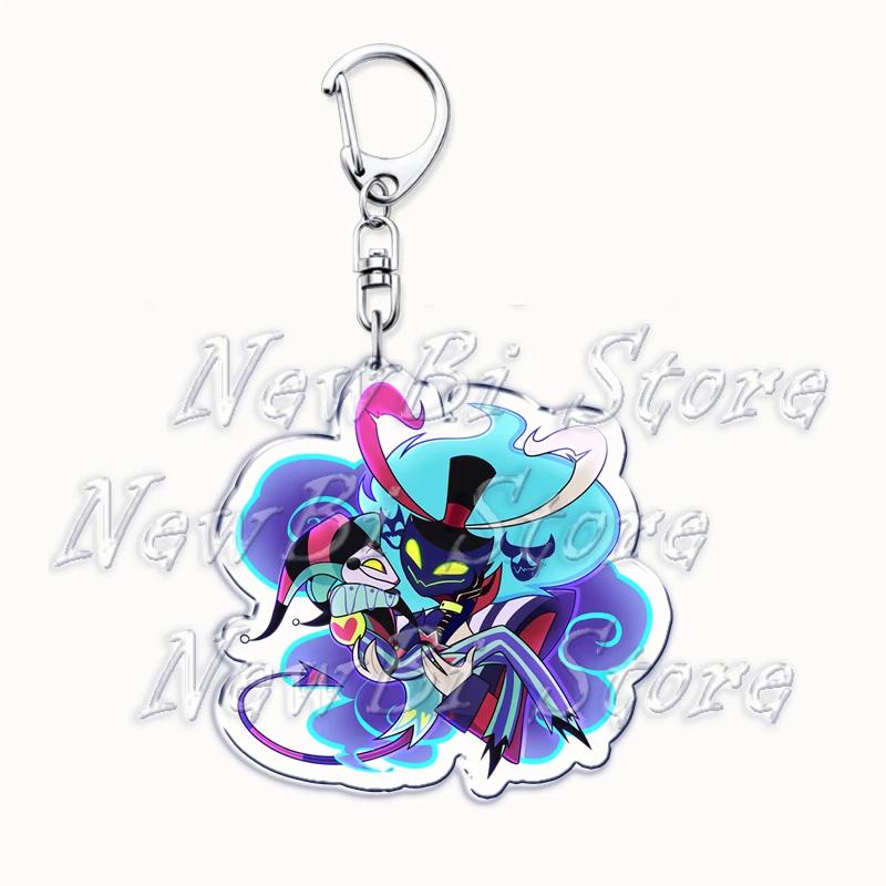 Cartoon Anime Series Helluva Blitzo Keychains Boss Keyring for Accessories Bag Pendant Key Chain Ring Jewelry Fans Friends Gifts