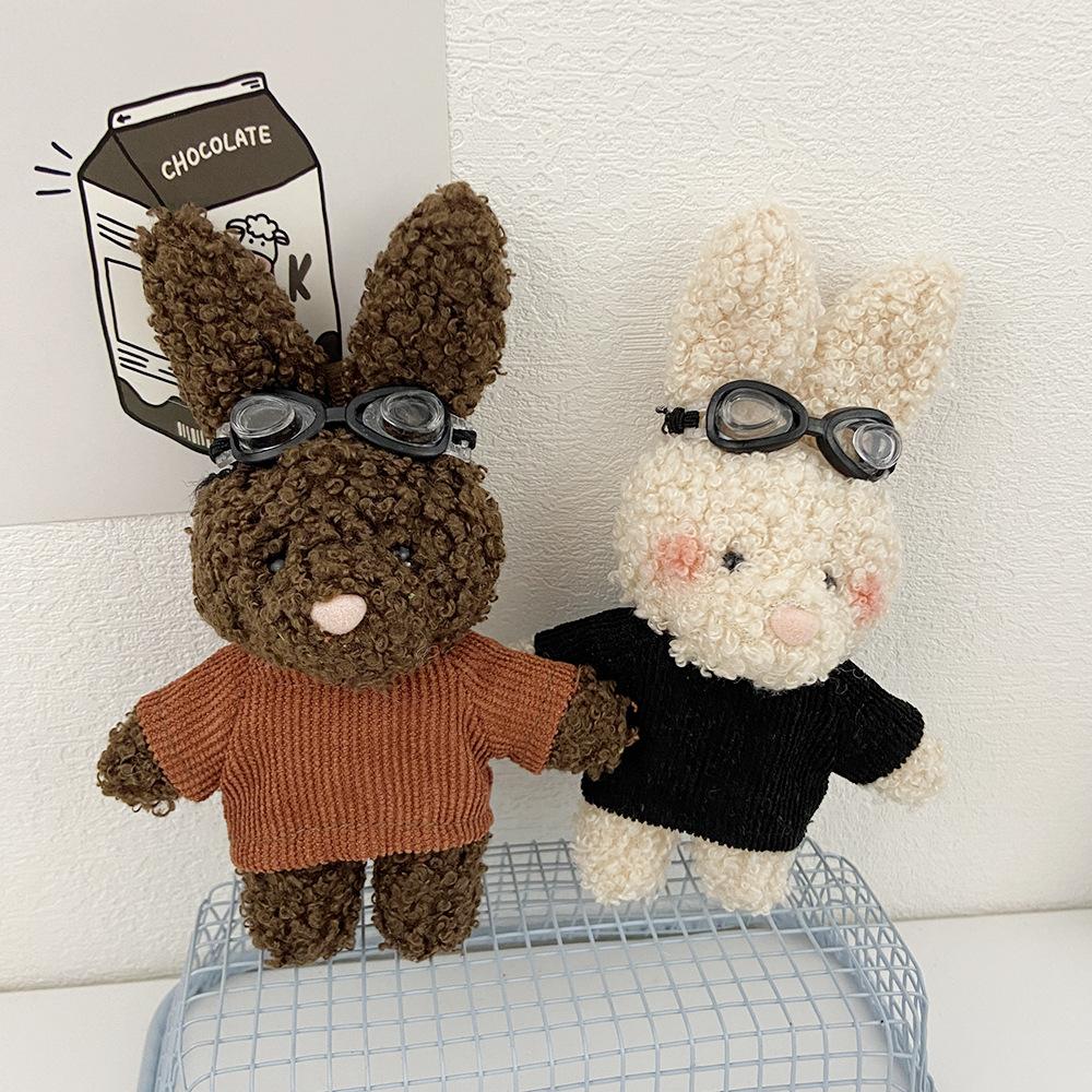 Cute Rabbit Plush Pendant Bunny Plush Doll Keychain Cartoon Rabbit Stuffed Animal Toys for Girls Couple Pendant Birthday Gifts