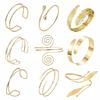 Geometric Open Metal Bangle Set: European & American Style Hand Jewelry