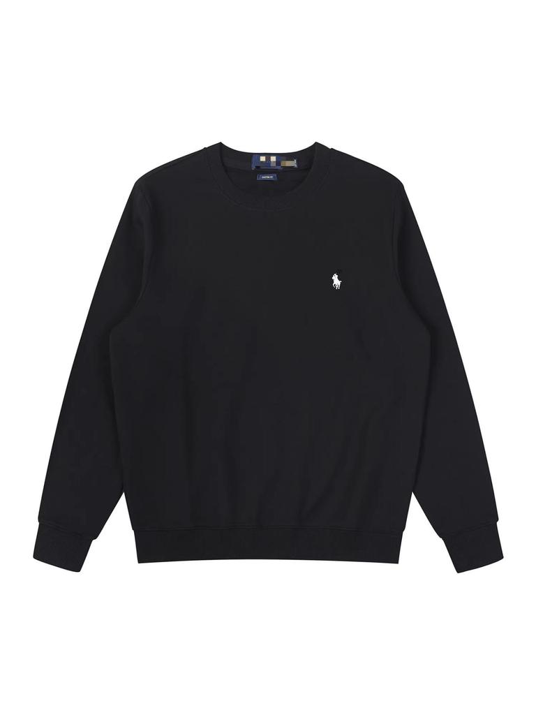 Unisex Okrągły Dekolt Bawełniana Bluza z Kapturem Polo z Długim Rękawem - Jednolity Kolor na Wiosnę/Jesień