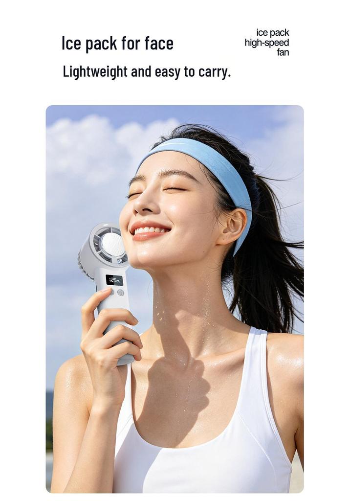 Portable Handheld Cooling Fan with Rechargeable Mini Turbine