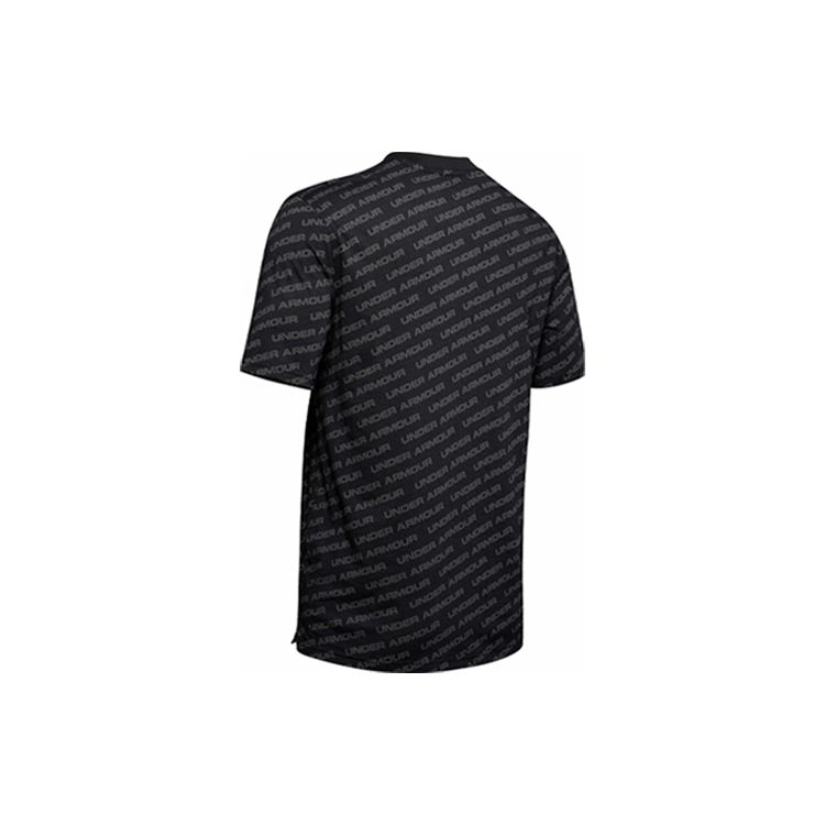 Under Armour UA Unstoppable Wordmark Full Print Crew Neck T-Shirt Men Tops Black 1345563-001