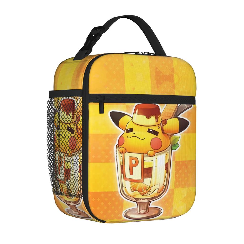 Pokemon Theme Large Capacity Thermal Insulation Lunch BagBento Pack Rice Bag Pikechu Like Food Storage Picnic Bags Tote