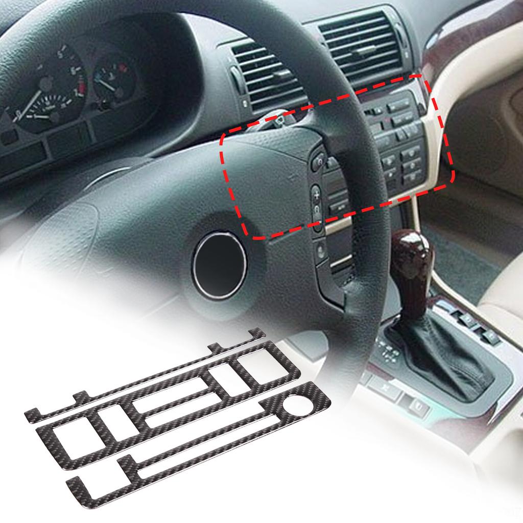 Carbon Fiber Central Console CD AC Cover Trim For BMW 3 Series E46 1998-2005
