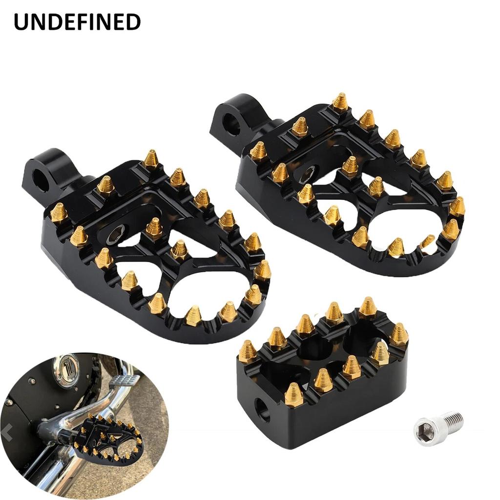 Golden MX Style Foot Pegs Wide Footrests Pedals Gear Shifter Peg For Harley Dyna Fatboy Street Bob Sportster 883 Softail Bobber