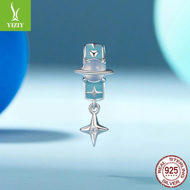 

Diy Beaded Bracelet Accessories Planet Positioning Buckle Clip Buckle Charm S925 Sterling Silver Beads Cross Border