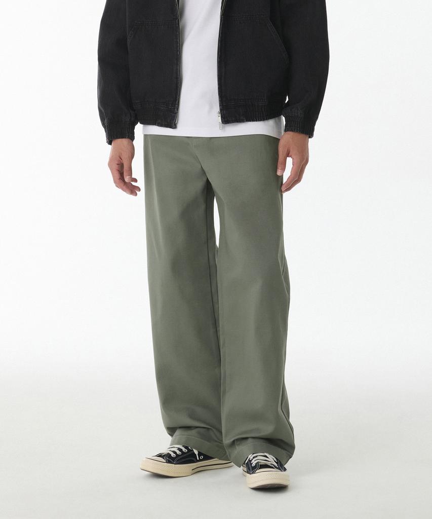 MUSINSA STANDARD Heavyweight Cp Wide Chino Pants [Smoke Green]