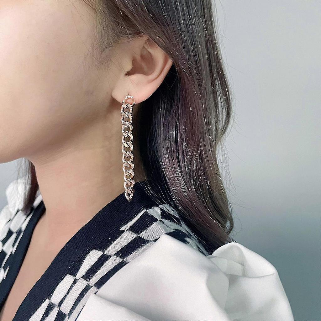 Chunky Gold Silver Chain Dangling Earrings Vintage Chain Link Cool Earrings