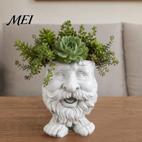 Unique Statue Planter Face Flower Pot, Head Funny Shape Personalized Plant Holder Statue, Cute Resin for Indoor Outdoor Plants Garden Decorations