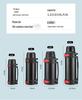 304 Stainless Steel Thermos Flask with Retractable Handle and Bowl - Large Capacity Travel Kettle for Camping