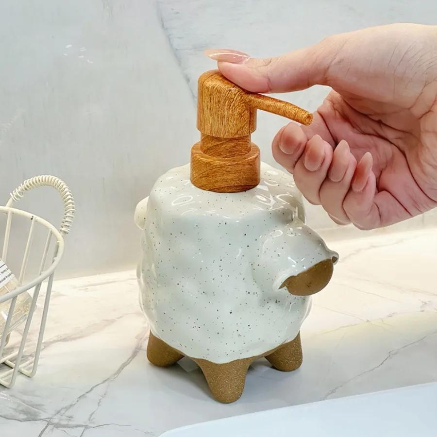 Ceramic Kitchen Hand Sanitizer Dispenser Multifunctional Bathroom Sink Shower Gel Press Type Empty Bottle Bathroom Accessories