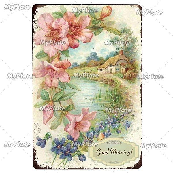 Rose Vintage Metal Sign Tin Sign Vintage  Decoration Plaque Home Wall Decor Bar Sign Home Decor Poster Custom