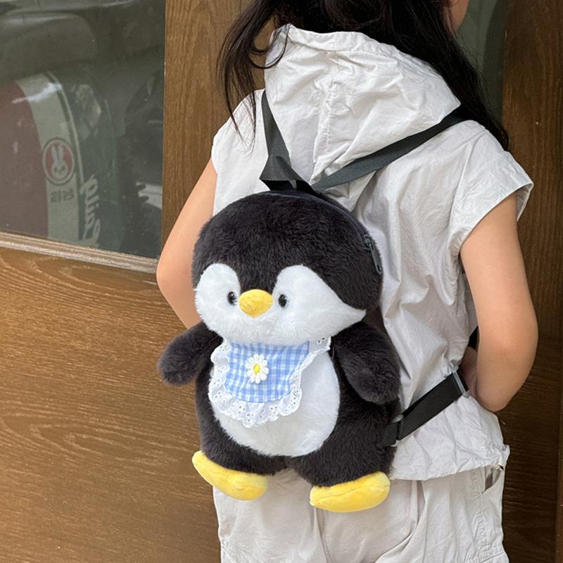 Cartoon  Apron Penguin Backpack Girl Heart Cute Plush Doll Penguin Doll