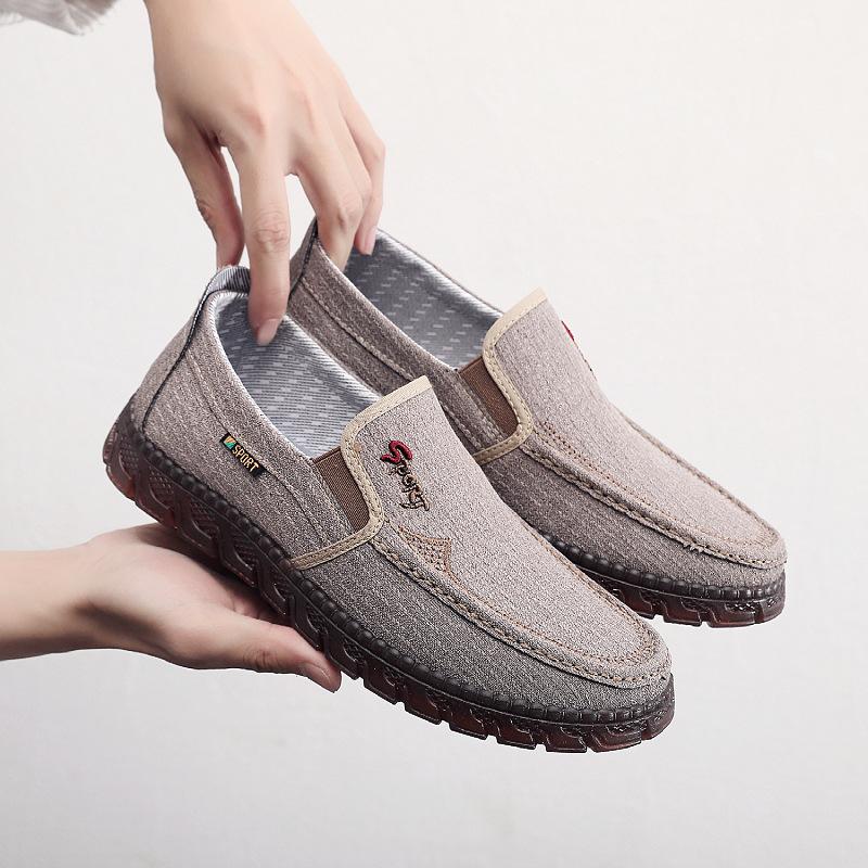 

****** middle-aged and elderly old ******* cloth shoes canvas shoes s**t-soled men s shoes non-slip casual breathable one-pedal dad shoes 44