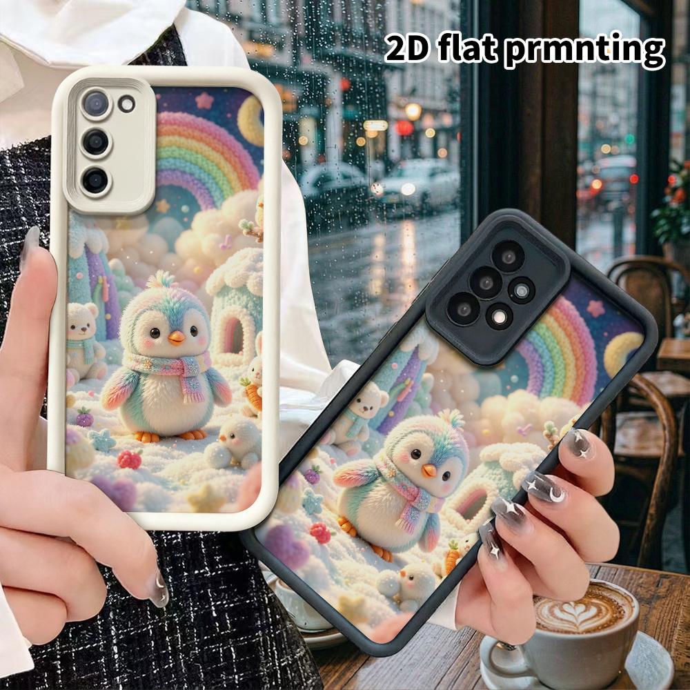Phone Case: 2D Flat, Fits Samsung Galaxy A34 A35 M05 M06 S20 S22 S21 FE Plus 5G Protective Case, Frozen Penguin Kingdom, Perfect Christmas and Hallowe