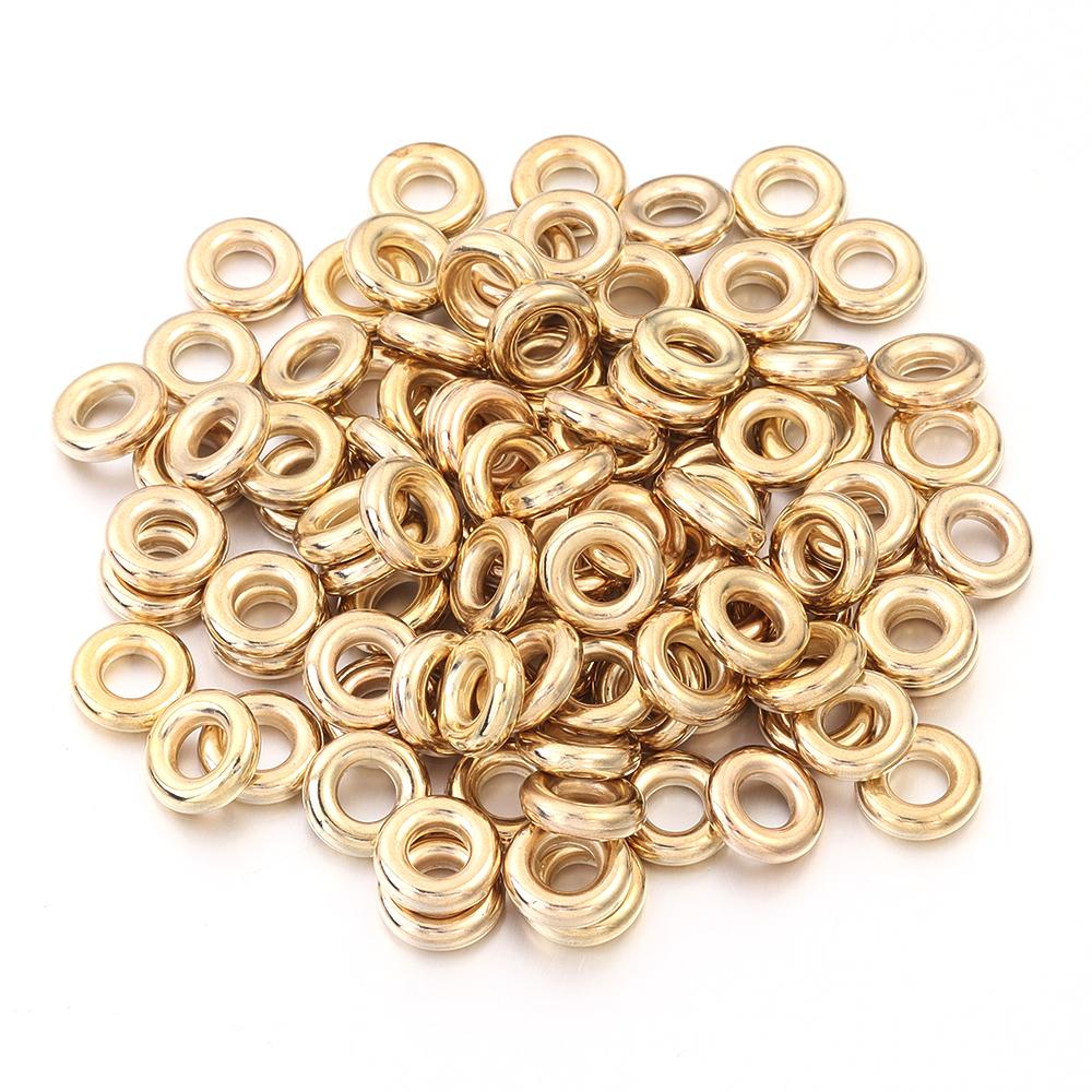 50-100pcs/lot CCB Spacer Beads KC Gold Big Hole Loose Rings Beads For Jewelry Making DIY Bracelet Necklce Accessories Inner4/6mm