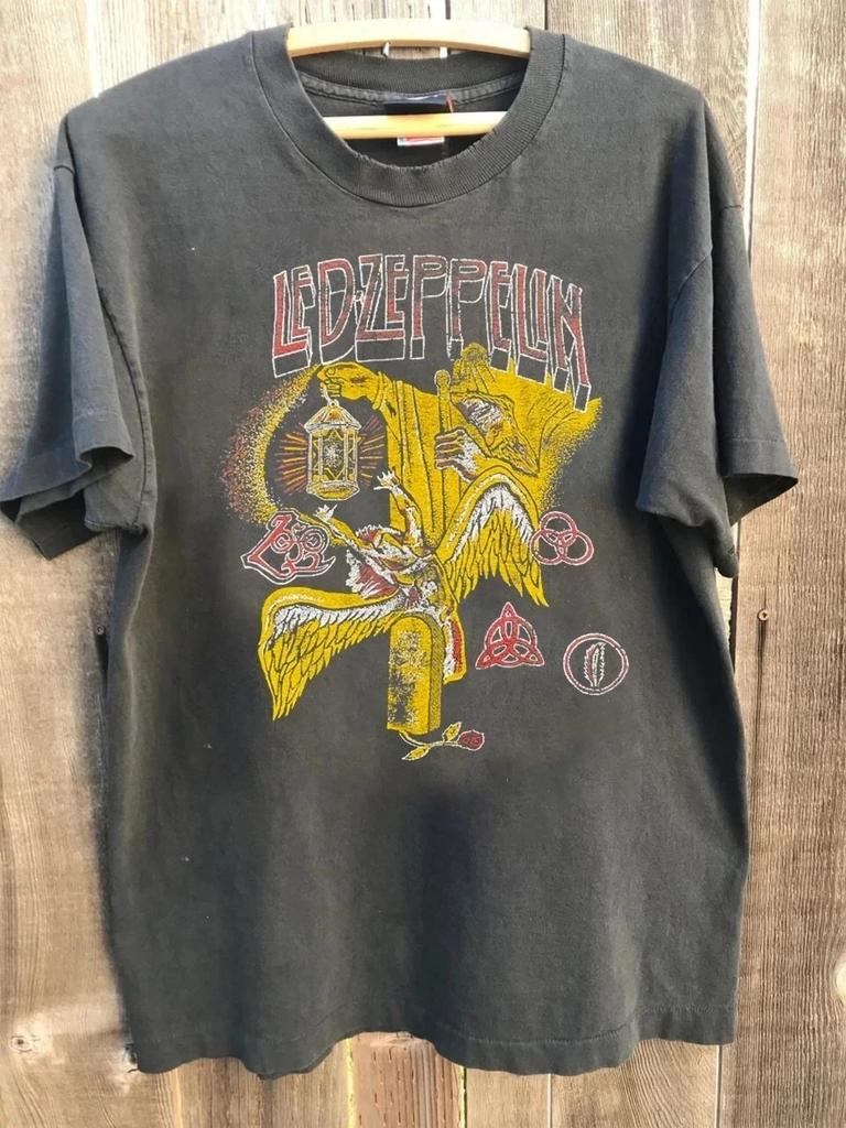 Led Zeppelin Icarus Logo Graphic Unisex Cotton 2026 Summer New Men Rock Style Fashion Streetwear T-shirt Streetwear Harajuku Fashion Oversized Top