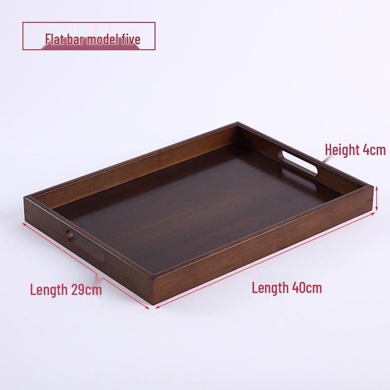 Bamboo & Wood Rectangular Tea Tray: Portable Serving Tray for Home, Restaurant, Hotel, Bread, Confinement, or Barbecue.