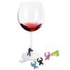 Creative Upside Down Man Design Silicones Bottle Stoppers And Glass Identifier For Wine Lovers And Parties