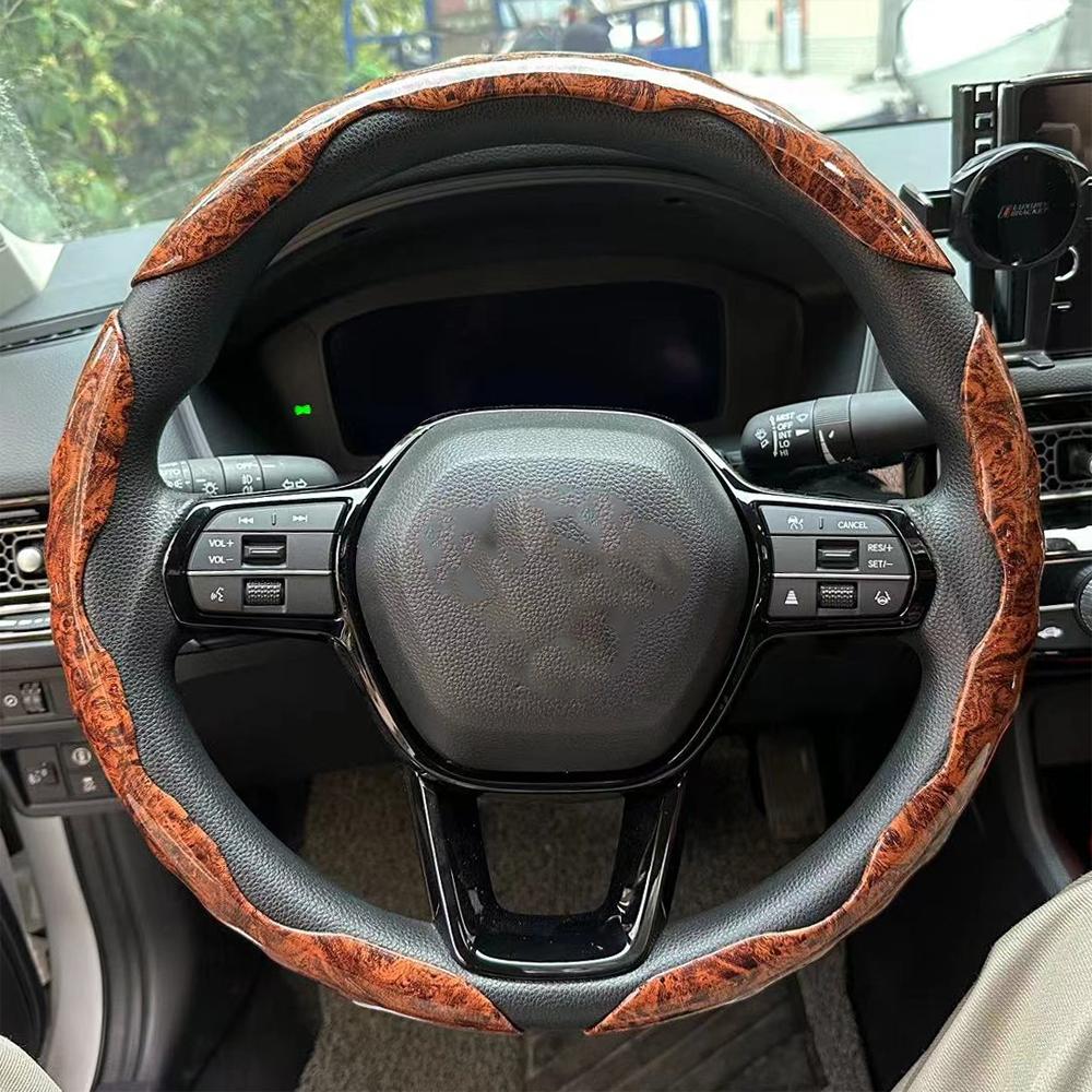 38CM Universal Car Steering Wheel Cover Breathable Anti Slip Carbon Steering Covers Suitable Steering Wheel Interior Accessories