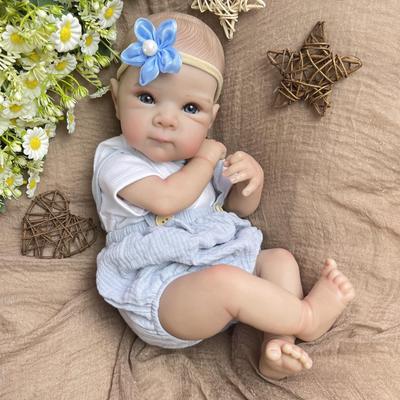 BZDOLL 18 Inch Reborn Baby Doll Toy with Cloth Body Lifelike 45 CM 3D Skin Doll Real Birthday Gift For Girl Play House Toy Character Figurine Doll