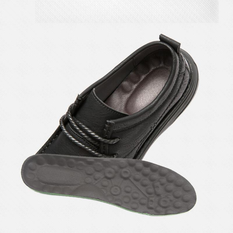 Men's Leather Shoes Lace Up Casual Sneakers Flats Walking Shoes