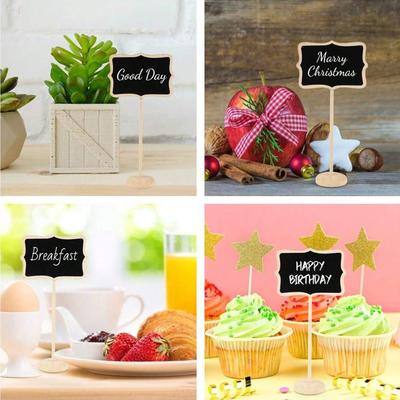 20 PCS Mini Chalkboard with Easel Stand, Chalkboard Signs, Small Wooden Chalkboard for Party, Event Decorations