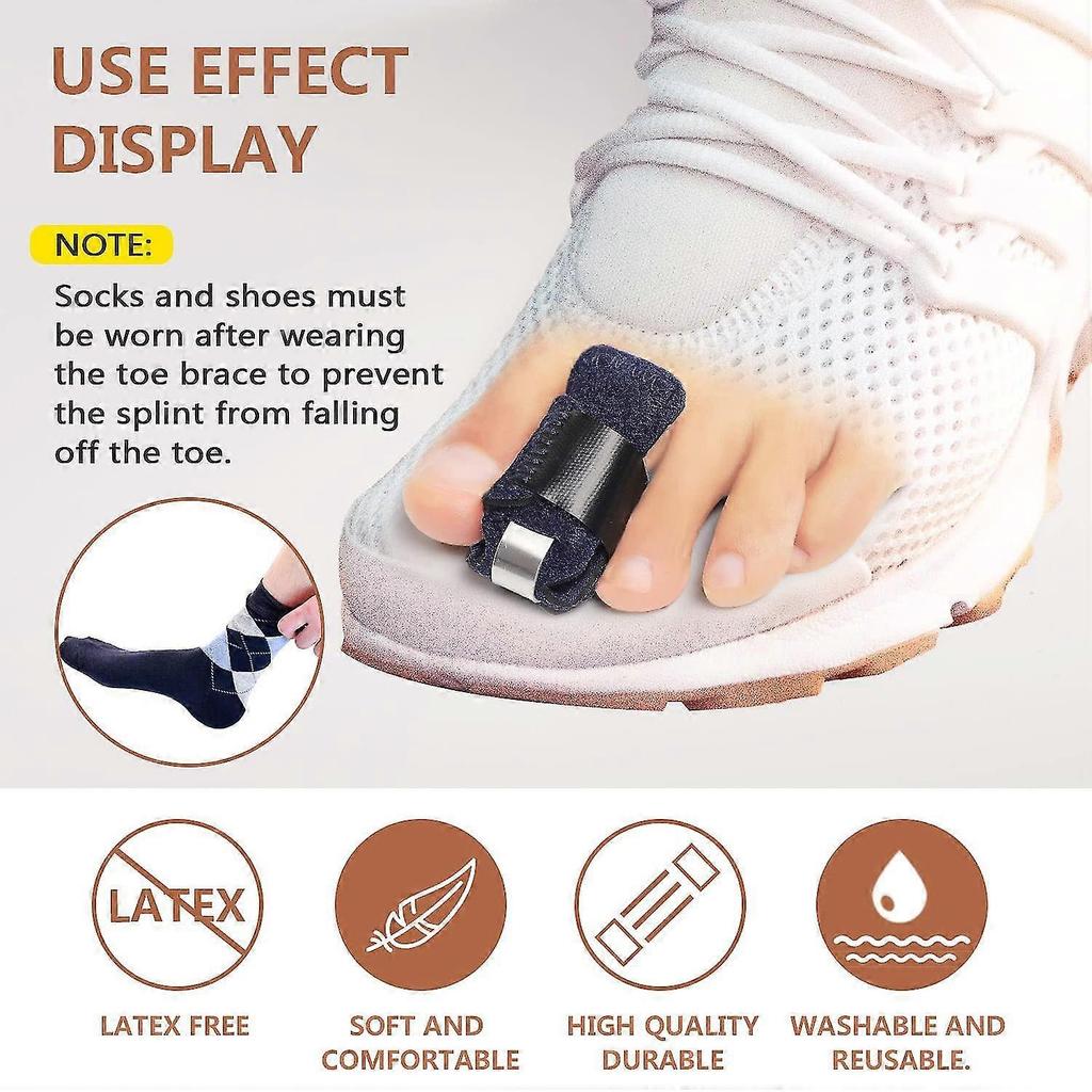 Toe Splint, Toe Corrector Brace, Toe Straightener For Hammer Toe, Crooked Toe, Mallet Toe, Bent Toe, Claw Toe, Toe Wrap To Align And Support Broken To