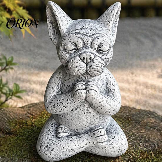 Regalo Único para Mascotas para Amantes del Jardín, Adorno de Figura de Animal para Meditación, Estatua Zen de Resina, Estatua Sentada Meditando para Alivio del Estrés, Gato/Perro/Rana