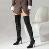 Women's Slim Heel Single Boots Autumn New Pointed Side Zipper Anti-slip Wear-resistant Temperament Over The Knee Boots