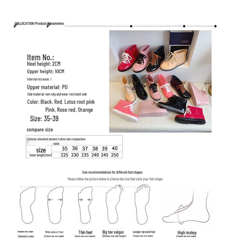 Women's Fashionable Non-Slip Jelly Rain Boots – Comfortable Outdoor Waterproof Shoes with Soft Soles