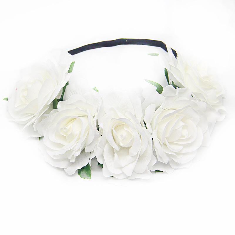 Bridal Holiday Wreath, Simulation Rose Flower Headband, Christmas Mardi Gras Ball Party Head