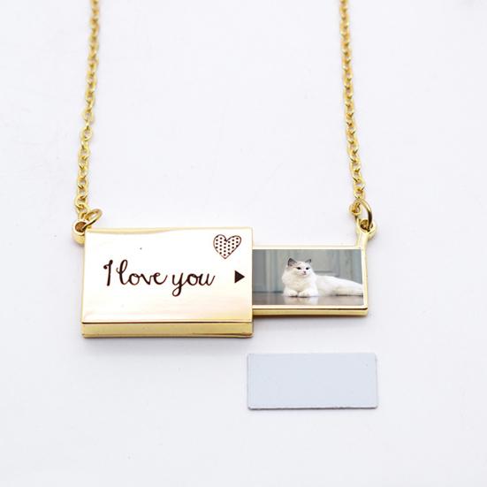 Rectangle Locket Necklace Photo Locket Pendant Necklace Memory Locket Necklace Keepsake Gift