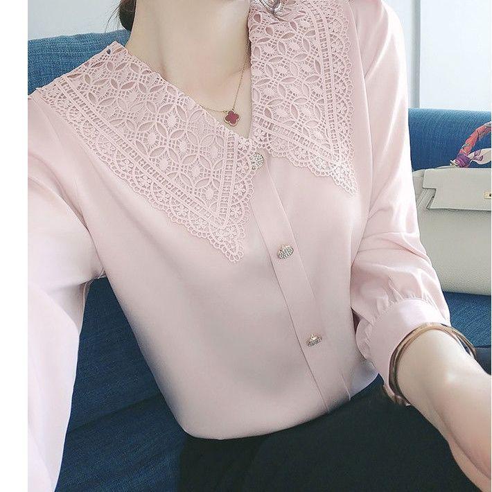 2023 Spring Chiffon Blouse - Sweet Peter Pan Collar, Long Sleeve, Cute Women's Top