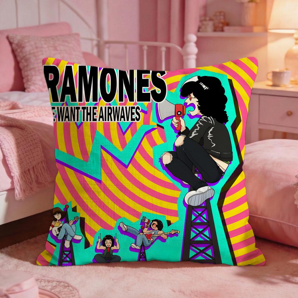 Band Ramones Cushion Cover Premium Comfort Reversible Pillow Cove Two In One Design For Any Room  Car Interior