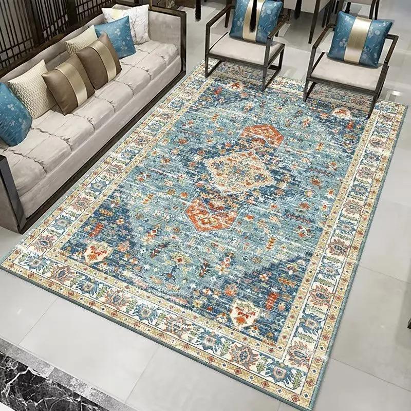 

VIKAMA Persian Vintage Ethnic Crystal Pile Living Room Decorative Carpet Bedroom Bathroom Machine Washable Mat 40X60CM (1.3X2FT