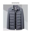 2025 Men's Business Casual Lightweight Down Jacket - Turn-Down Collar, Warm White Duck Down Shirt Outerwear
