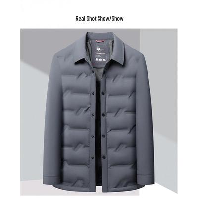 2025 Herren Business Casual Leichte Daunenjacke - Umlegekragen, Warmweiße Entendaunen Hemd Oberbekleidung
